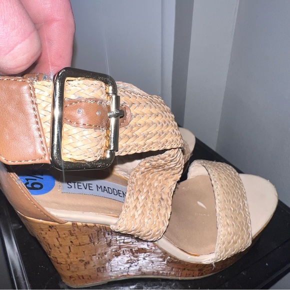 Steve Madden Basket Weave Wedges • Sz 6.5 • Wraps Around Ankle • Beige/Tan • EUC - Picture 17 of 17